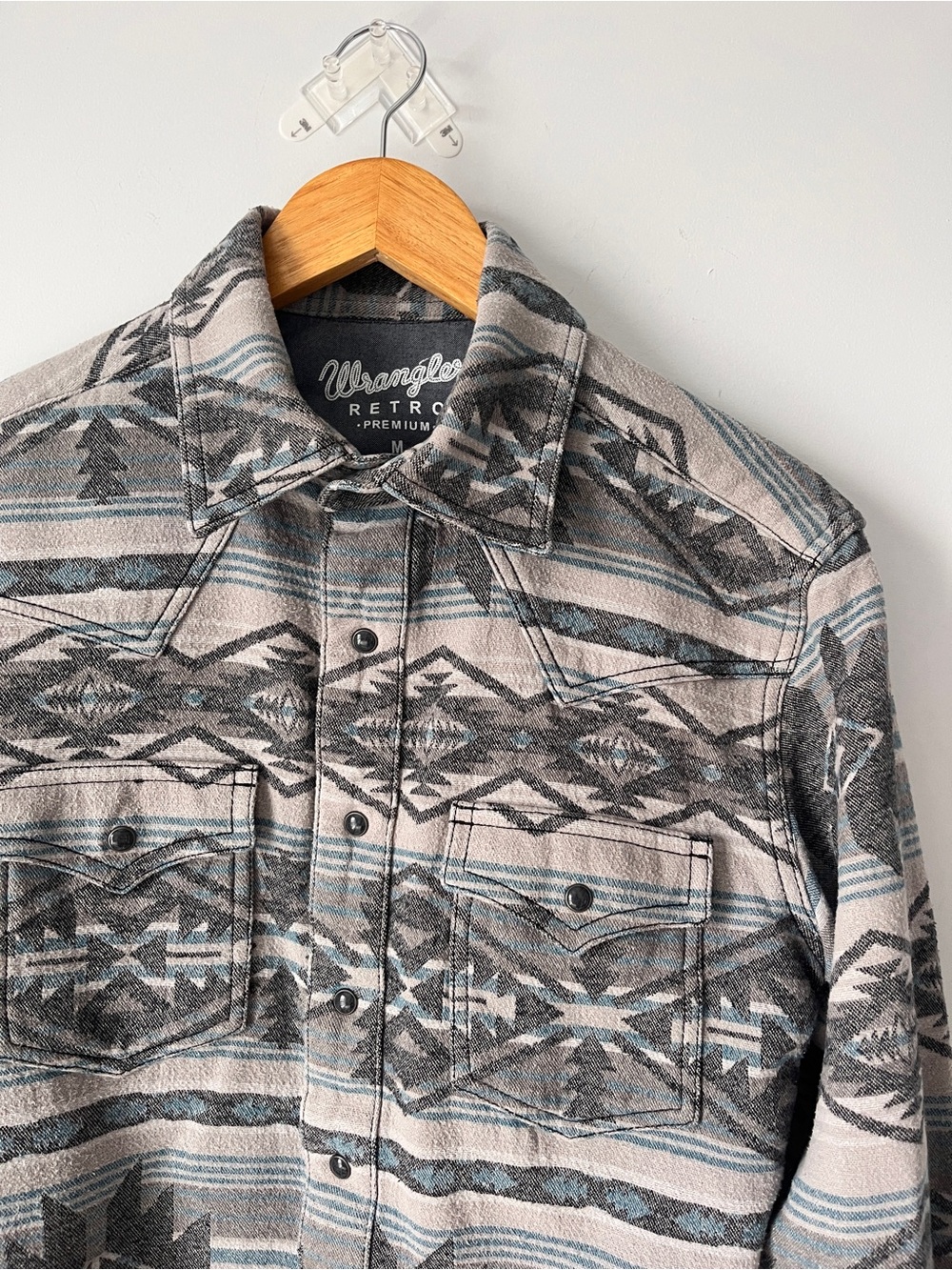 Wrangler Jacquard Shirt Jacket | Size M | Western Aztec Style